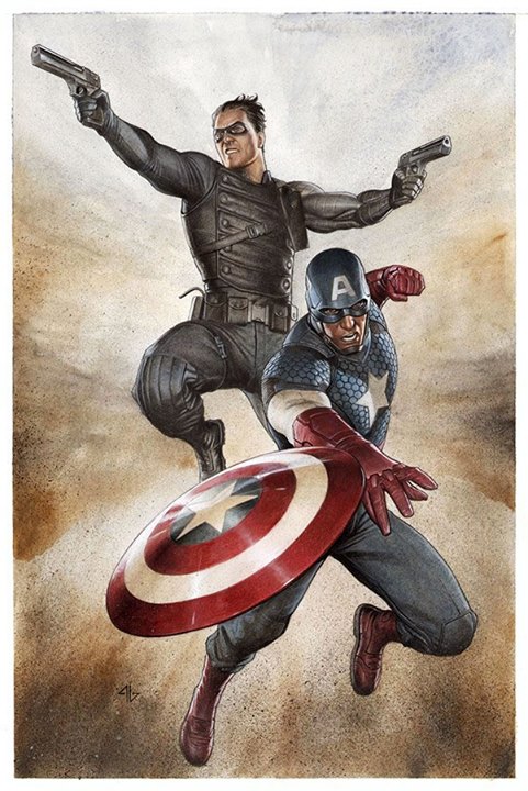 Bucky / Winter Soldier et Captain America par Adi Granov